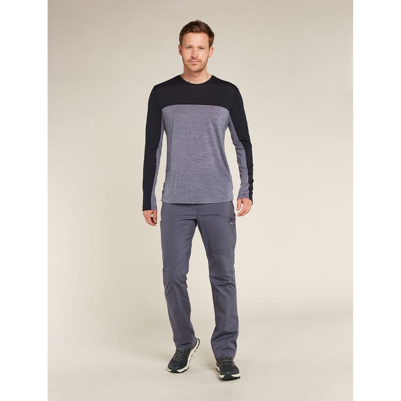 Icebreaker Men's Merino Blend 125 Cool-Lite Sphere Long Sleeve T-Shirt Colour Block