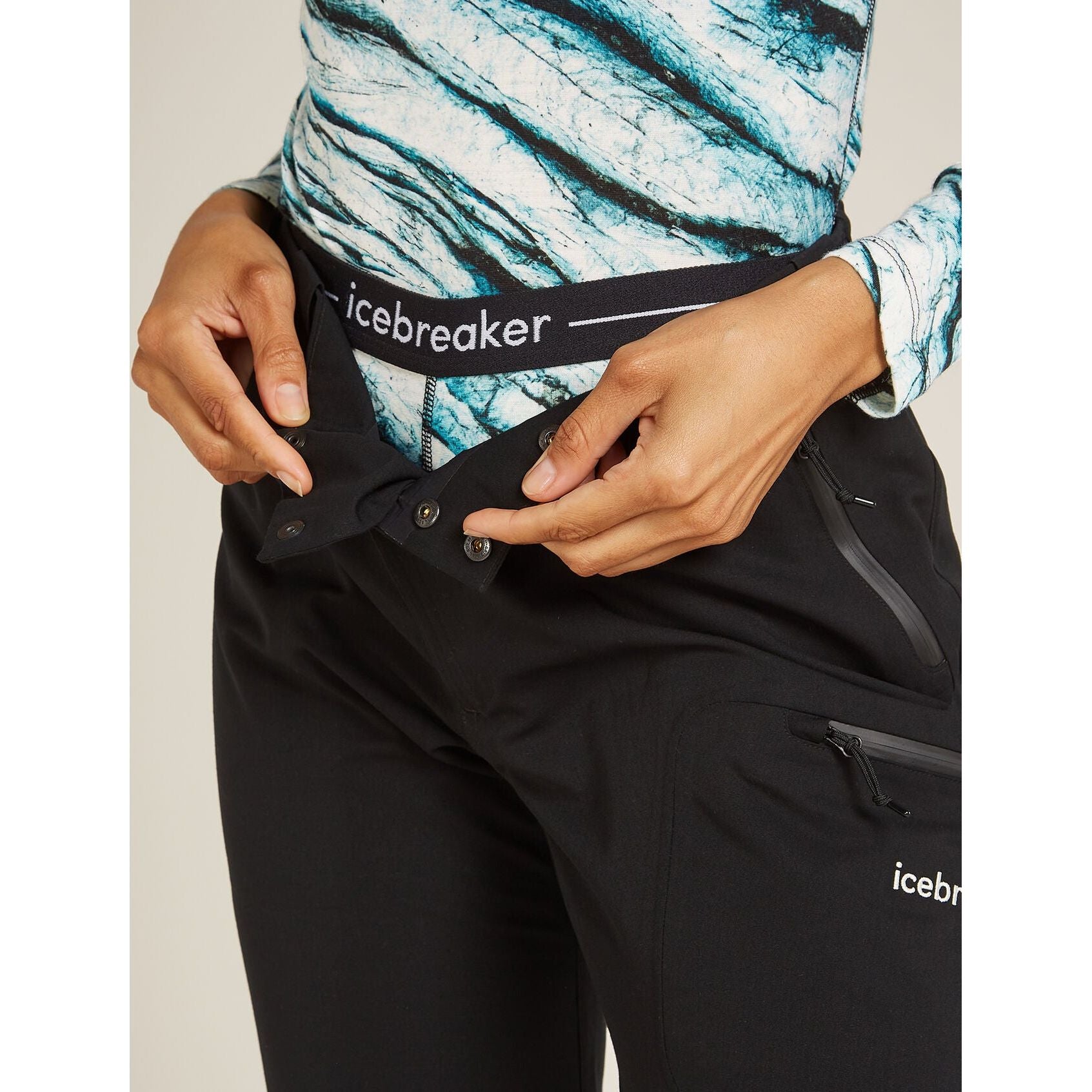 Icebreaker Women's Merino 200 Oasis Leggings POW All Over Print