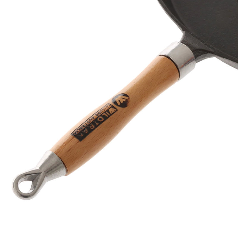 Wildtrak Cast Iron Frying Pan - Wooden Handle
