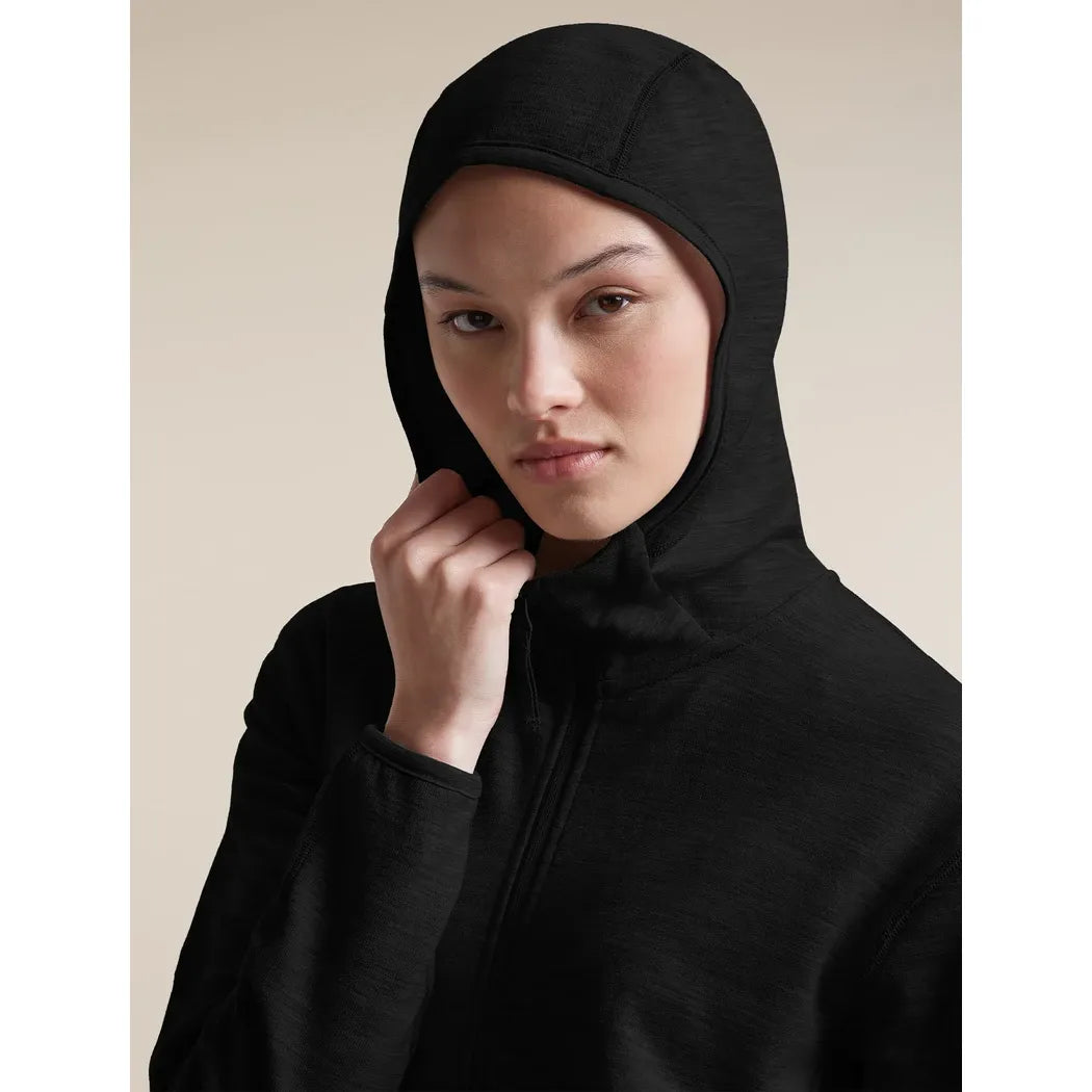 Icebreaker Women's Merino 360 RealFleece Elemental Long Sleeve Zip Hoodie Fleece Outside Sports
