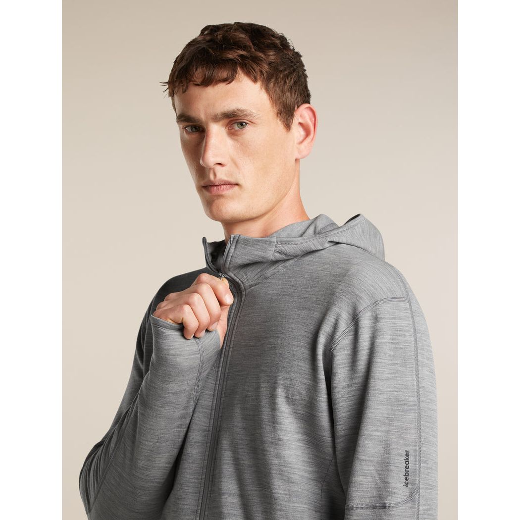 Icebreaker Men's Merino 360 RealFleece Elemental Long Sleeve Zip Hood