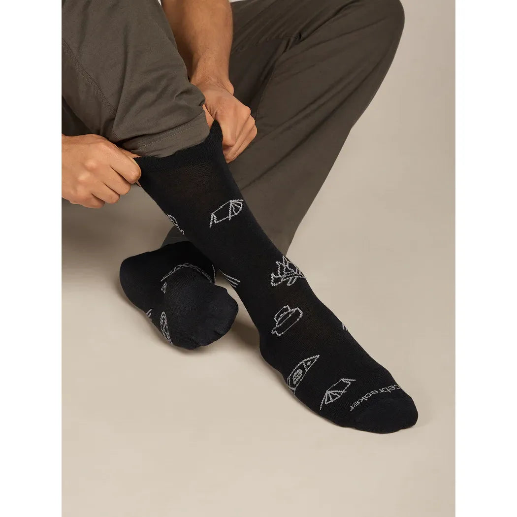 Icebreaker Men's Merino Lifestyle Ultralight Crew Socks Camp Essential
