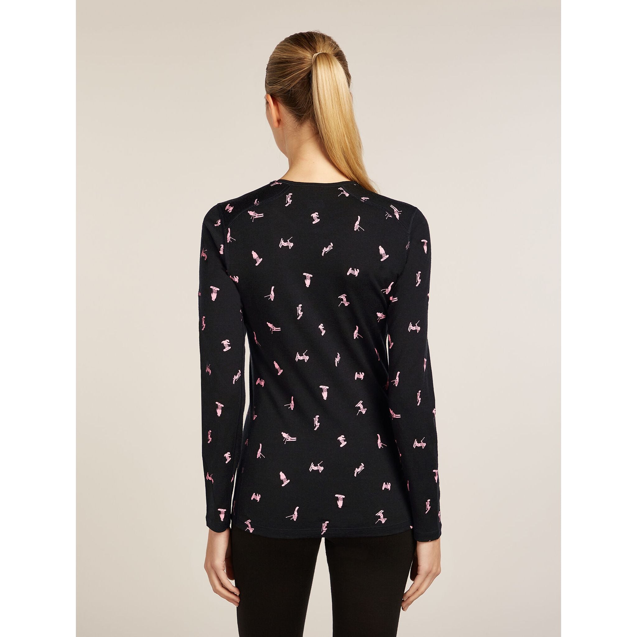 Icebreaker Women's Merino 200 Oasis Long Sleeve Crewe Snow Day