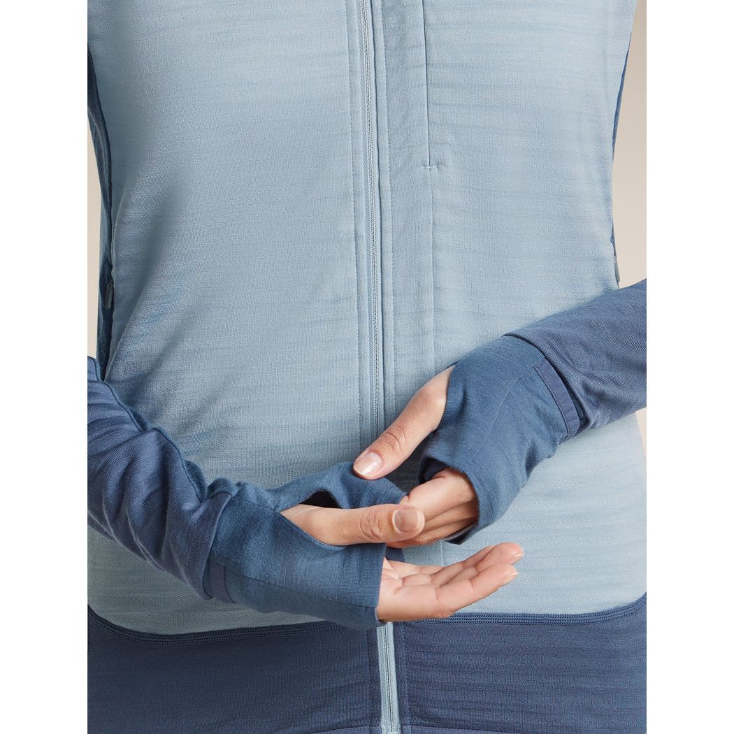 Icebreaker Women's Merino Blend 300 RealFleece Descender Long Sleeve Zip Hoodie