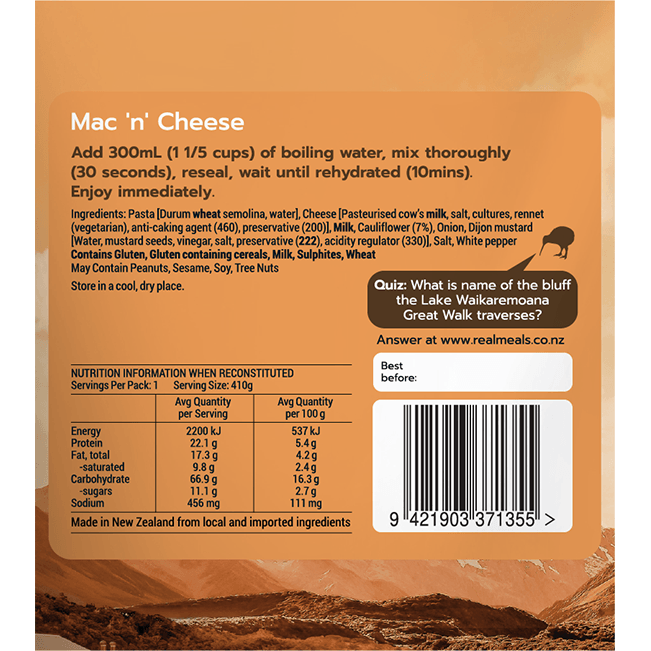 Real Meals Mac 'n ' Cheese