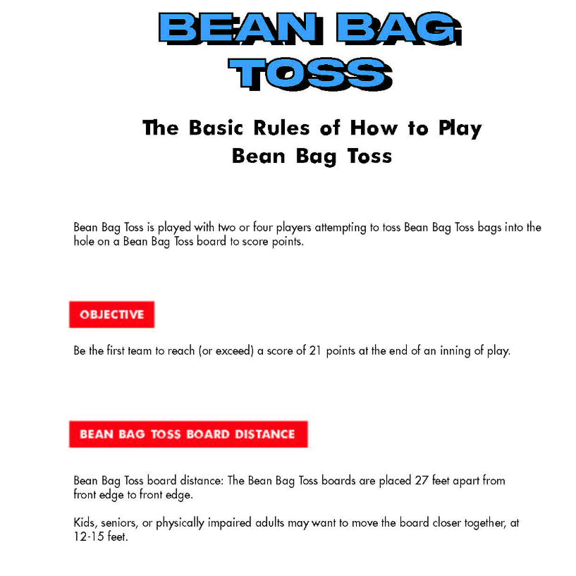 Royce Classic Bean Bag Toss Game