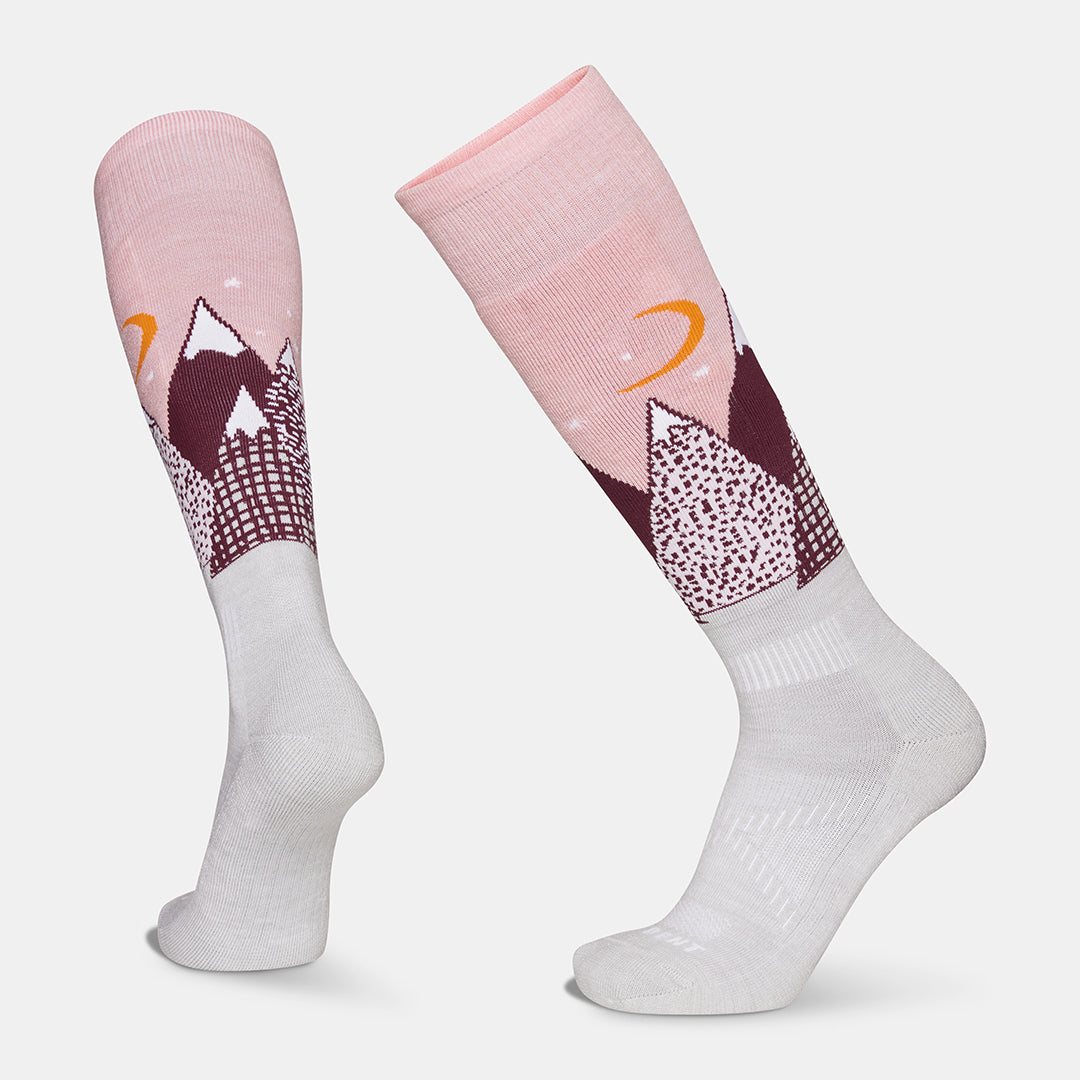Le Bent Kid's Light Cushion Snowy Mountains Snow Socks