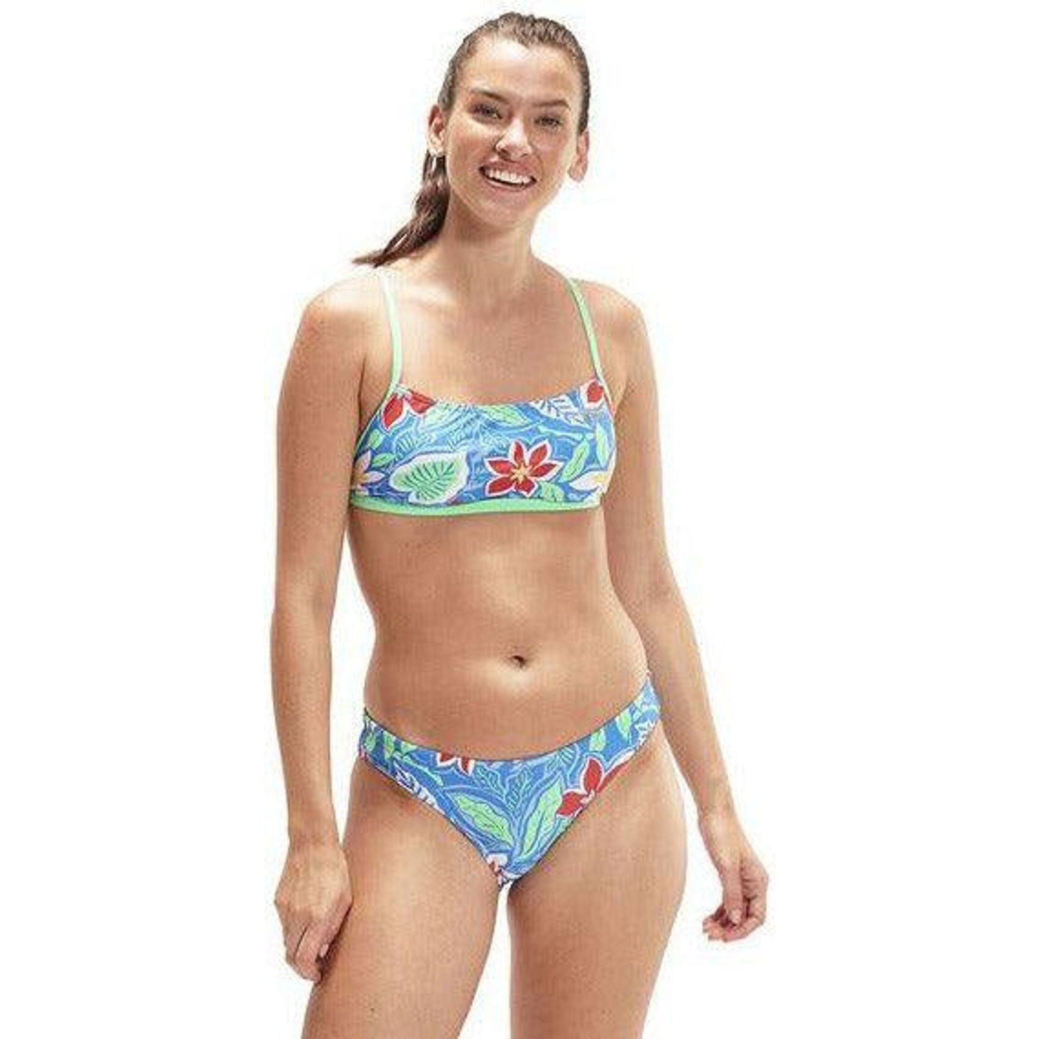 Speedo Allover Digi Print X Back Bikini 2pc Outside Sports