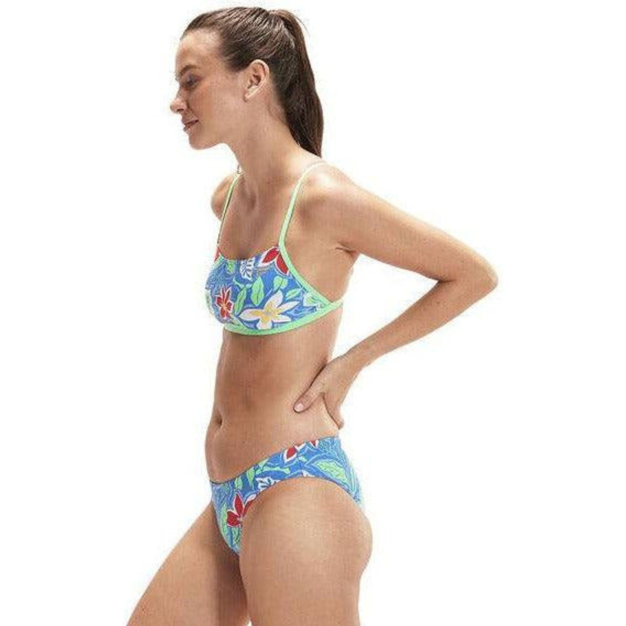 Speedo Allover Digi Print X Back Bikini 2pc Outside Sports