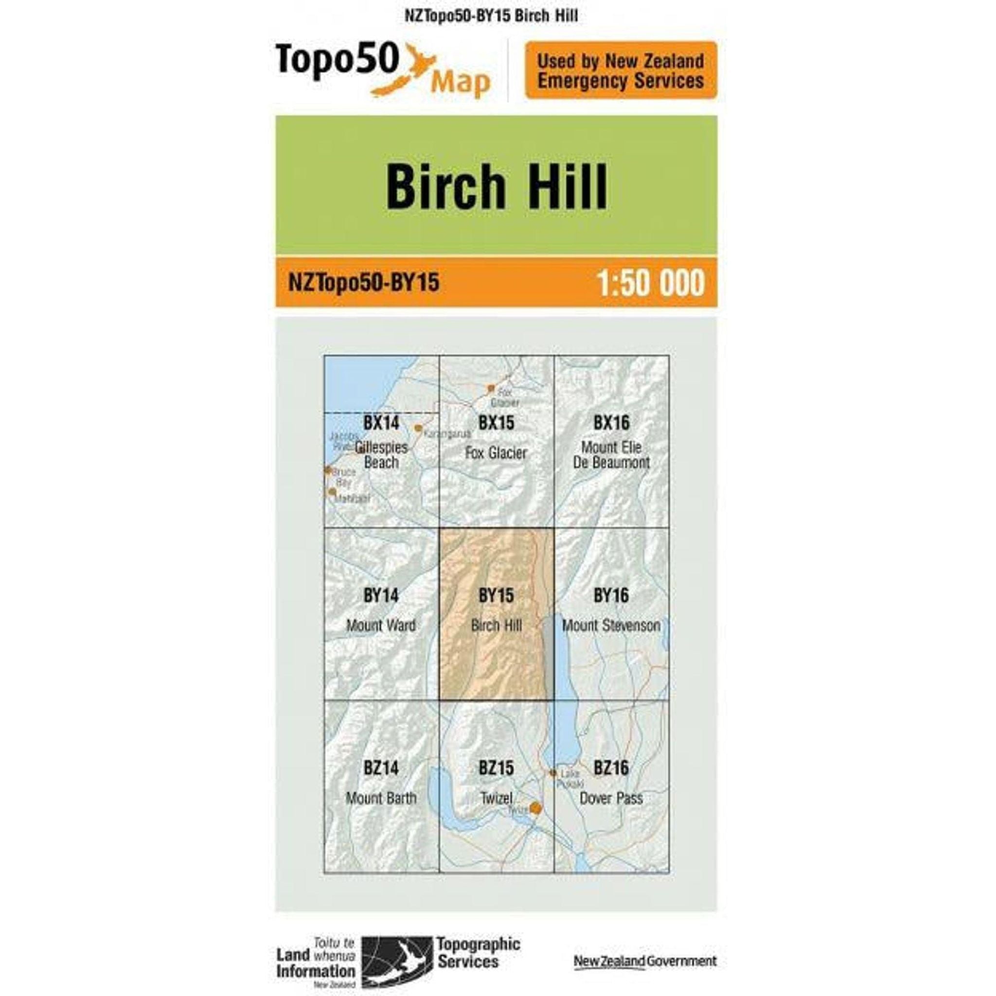 Topo Map 50 Birch Hill BY15 Outside Sports