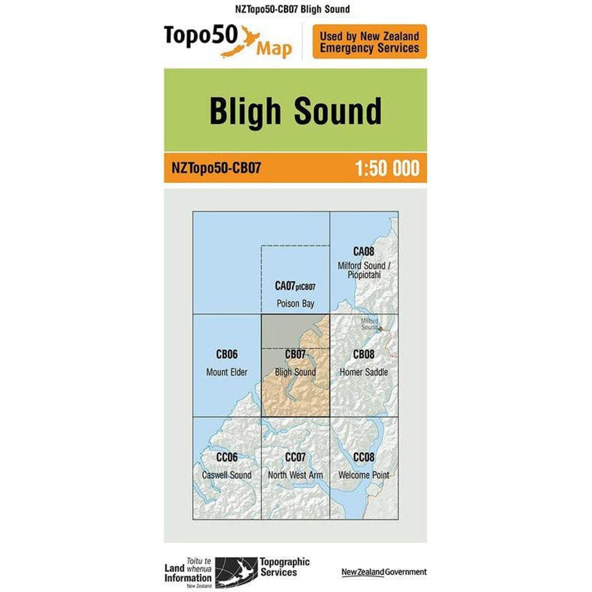 Topo Map 50 Bligh Sound CB07 Outside Sports