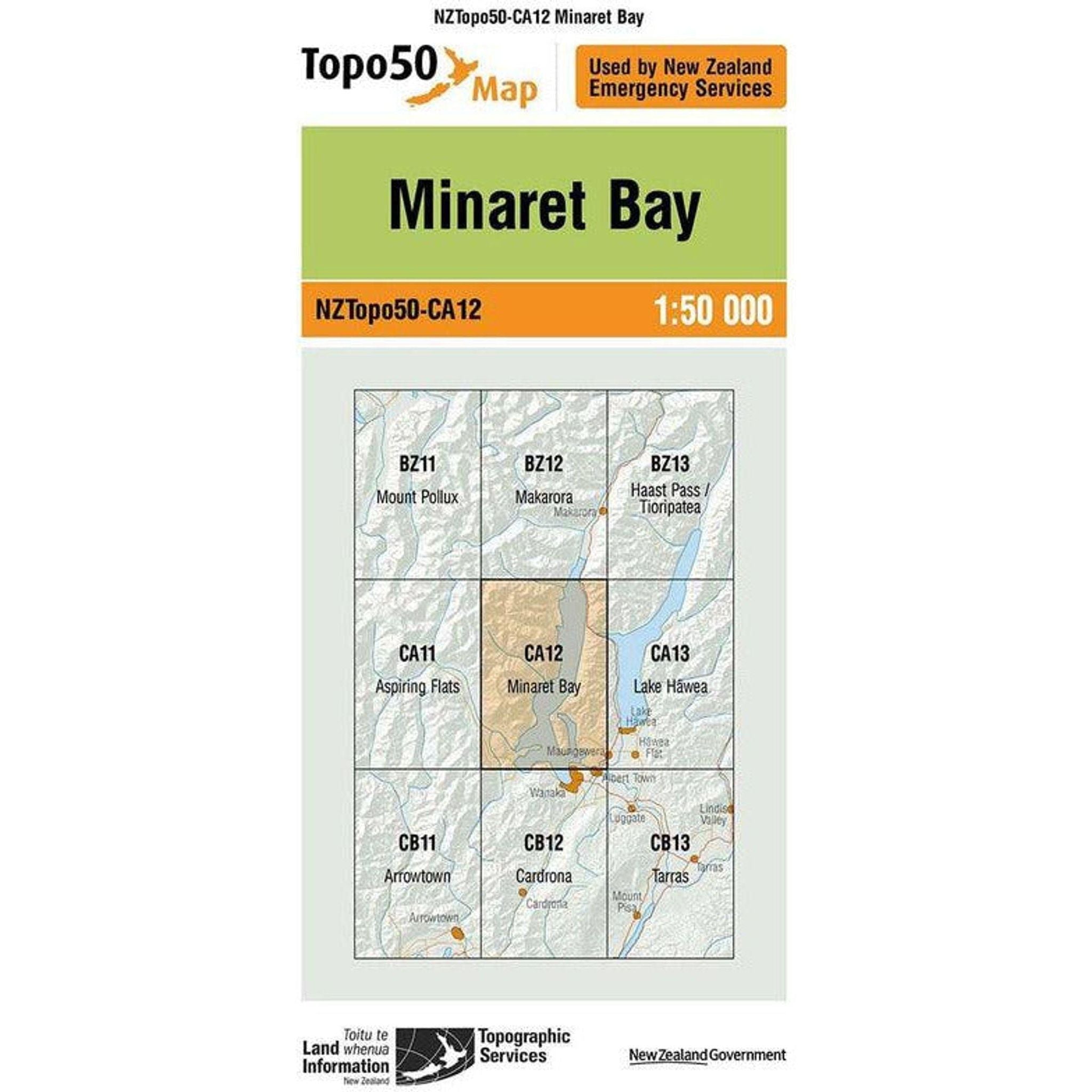 Topo Map 50 Minaret Bay CA12 Outside Sports