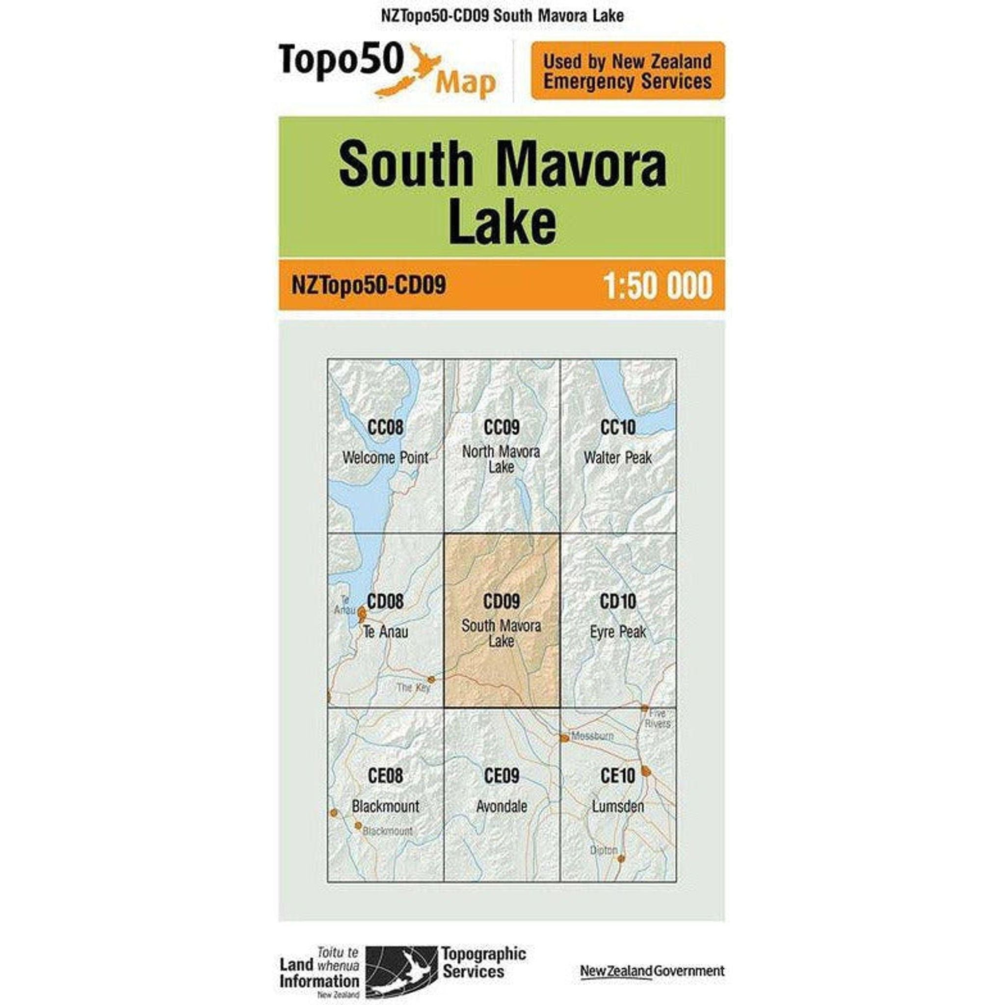 Topo Map 50 South Mavora Lake CD09 Outside Sports