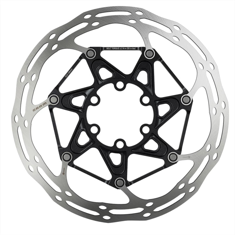 SRAM Rotor Centerline 2 Piece 160mm/180 mm Black (Includes Titanium Rotor Bolts) Rounded