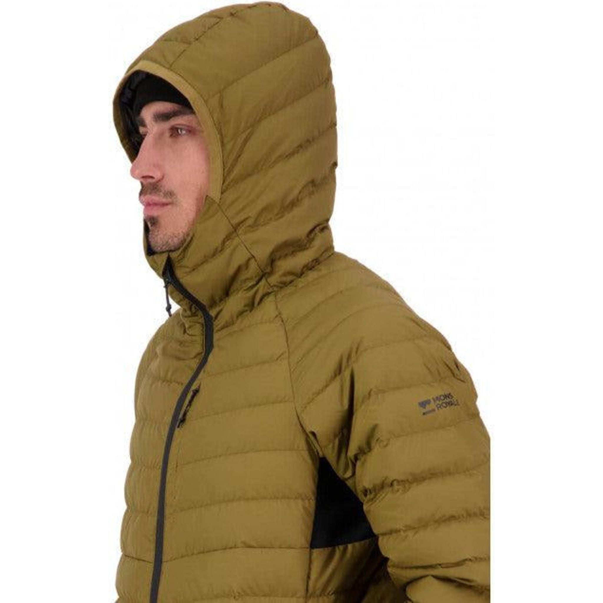 Mons Royale Mens Atmos Wool Down LW Packable Hood Outside Sports