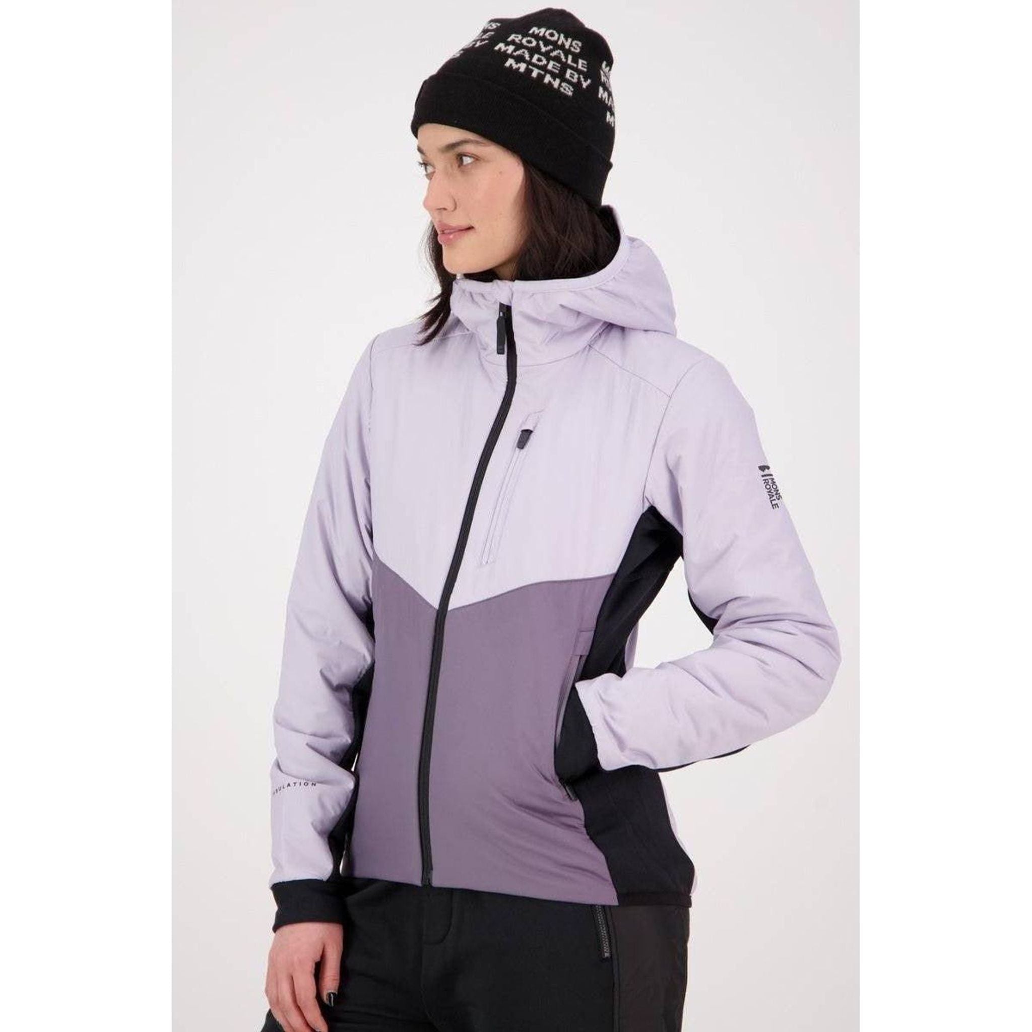 Mons Royale Womens Arete Wool Insulation Hood Outside Sports