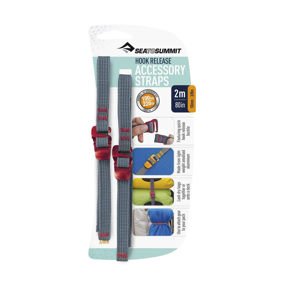 Sea To Summit Accessory Strap w Release Hook 2m - 10mm Packs Accessories Outside Sports