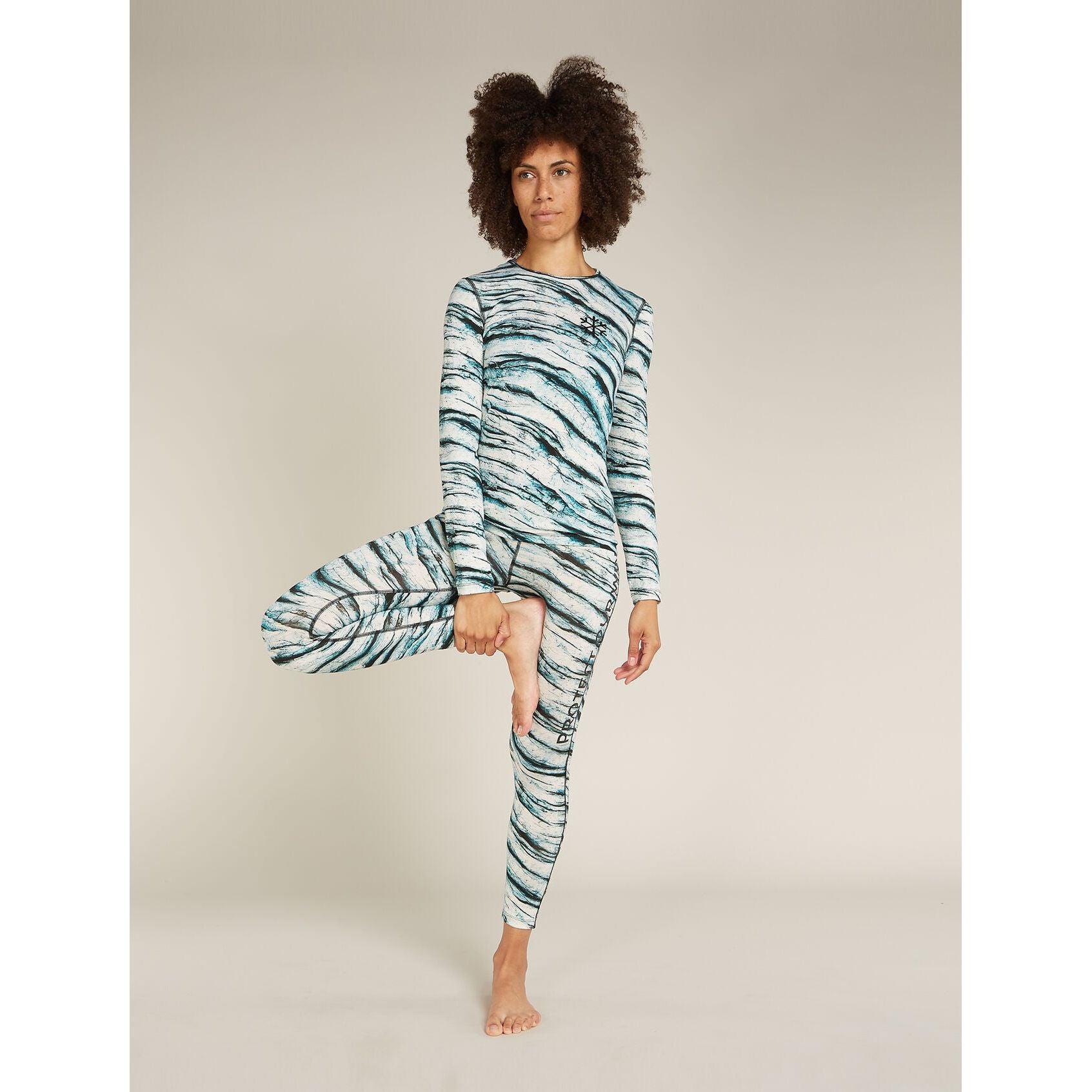 Icebreaker Women's Merino 200 Oasis Leggings POW All Over Print