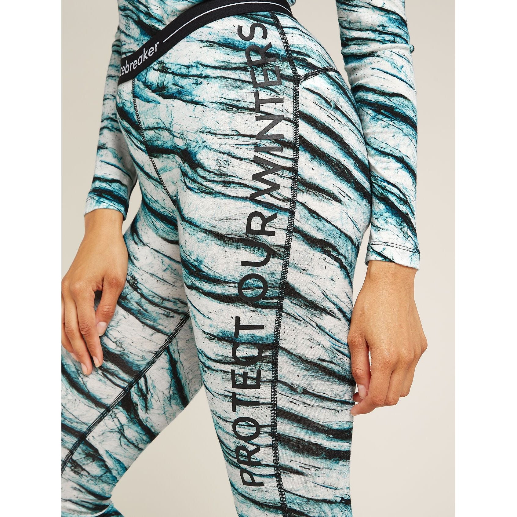 Icebreaker Women's Merino 200 Oasis Leggings POW All Over Print