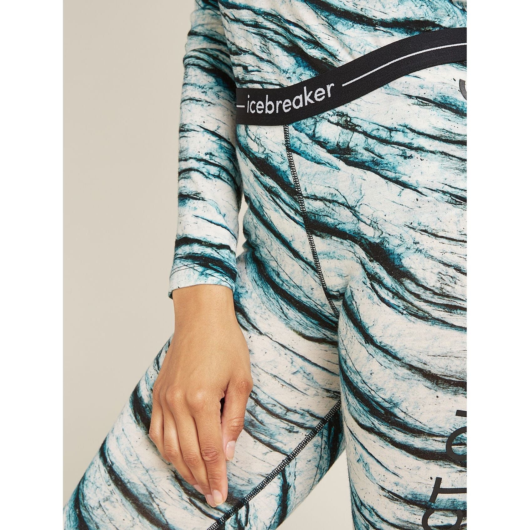 Icebreaker Women's Merino 200 Oasis Leggings POW All Over Print