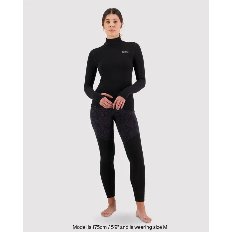 Mons Royale Women's Cascade Merino Base Layer Mock Neck Long Sleeve