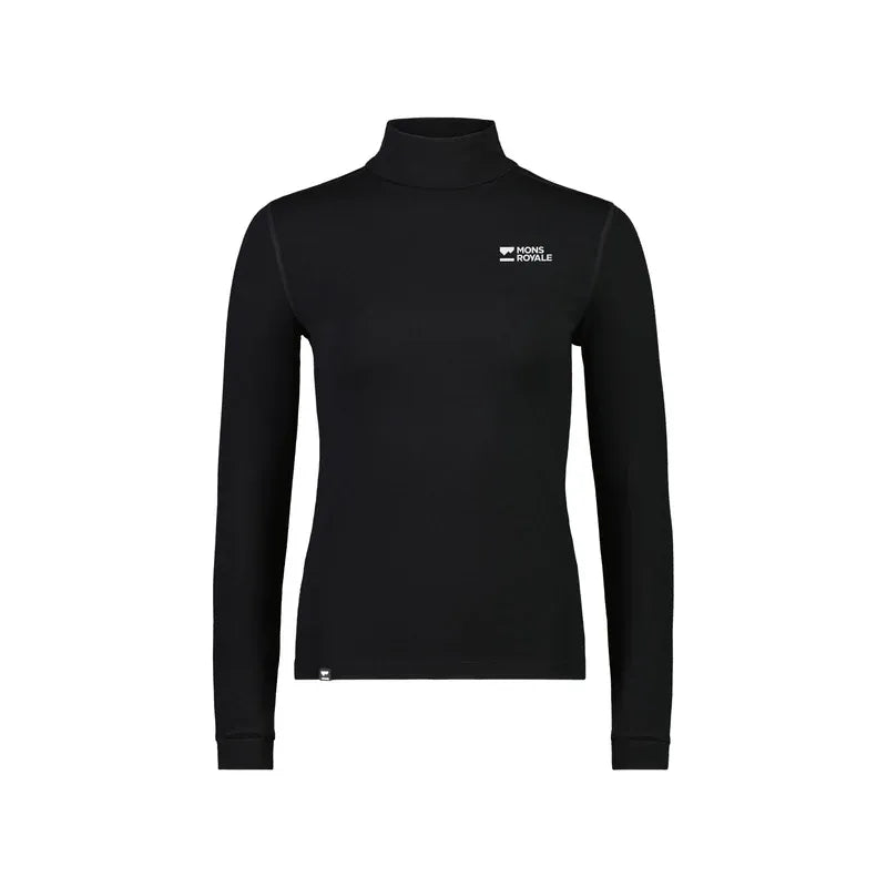 Mons Royale Women's Cascade Merino Base Layer Mock Neck Long Sleeve