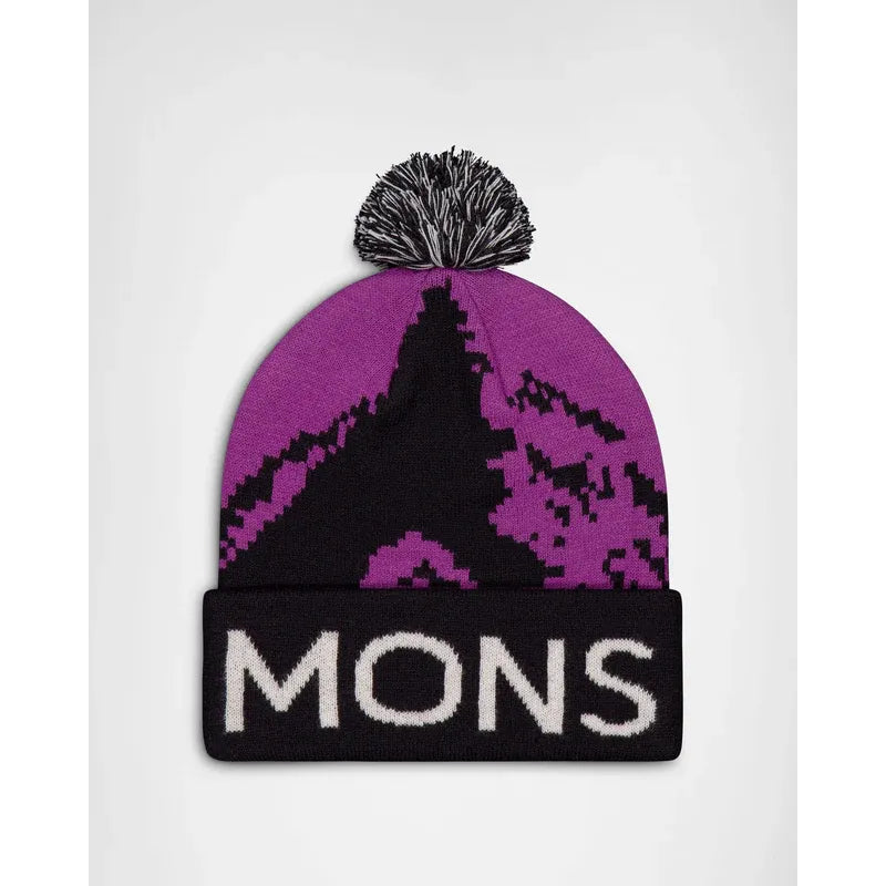 Mons Royale Mtn Pixel Merino Pom Pom Beanie