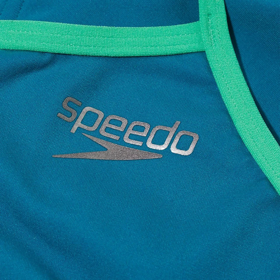 Speedo Women's Solid Tie Back Crop Top