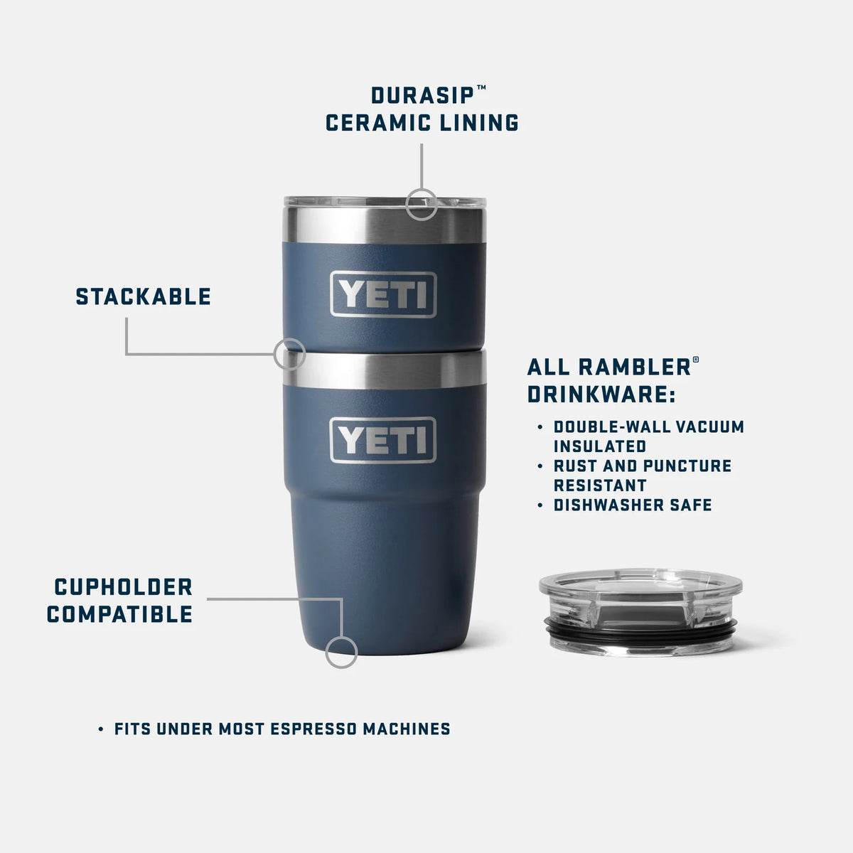 Yeti Rambler 8oz Ceramic Lined MagSlider Stackable Cup (236 ml) Insulated Bottles Outside Sports