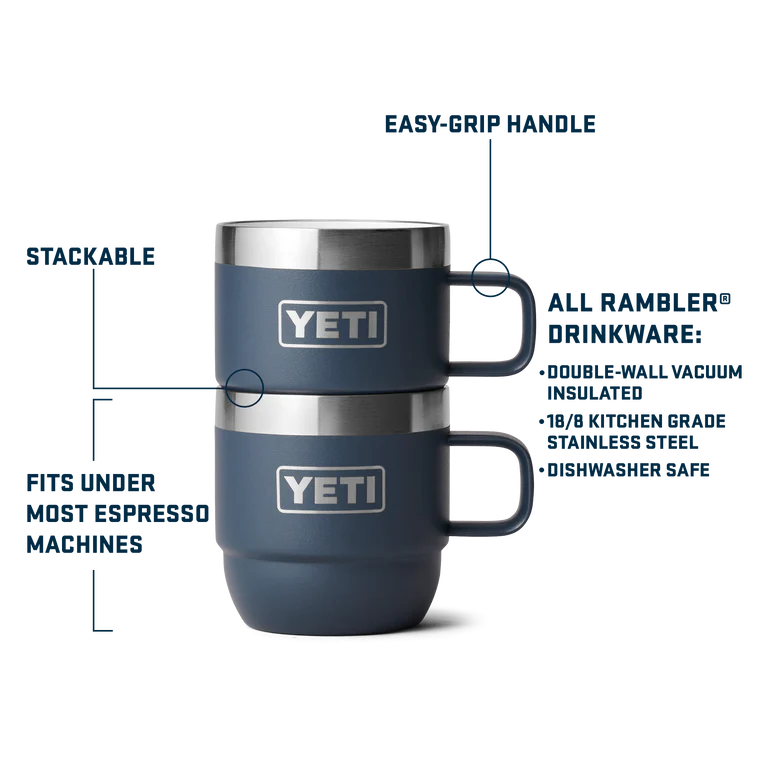 Yeti Rambler 6 oz (177ml) Stackable Espresso Mugs (2PK)