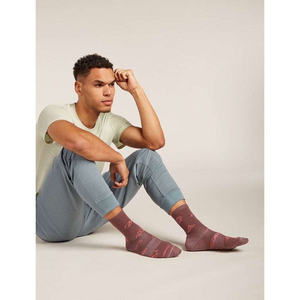 Icebreaker Men's Merino Lifestyle Ultralight Crew Socks Camp Essential