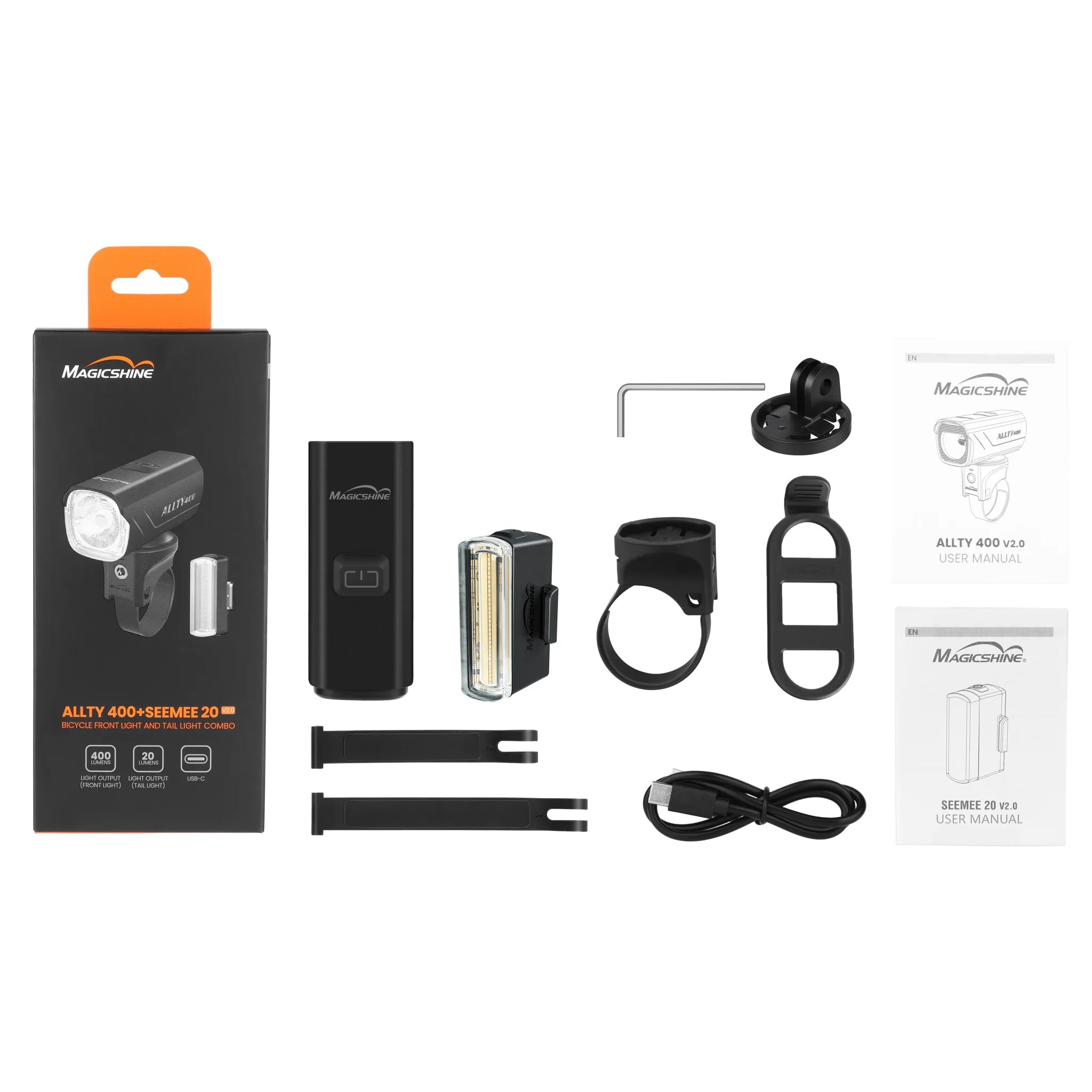 Magicshine Allty 400 V2.0 + Seemee 20 V2.0 Bike Light Combo Set