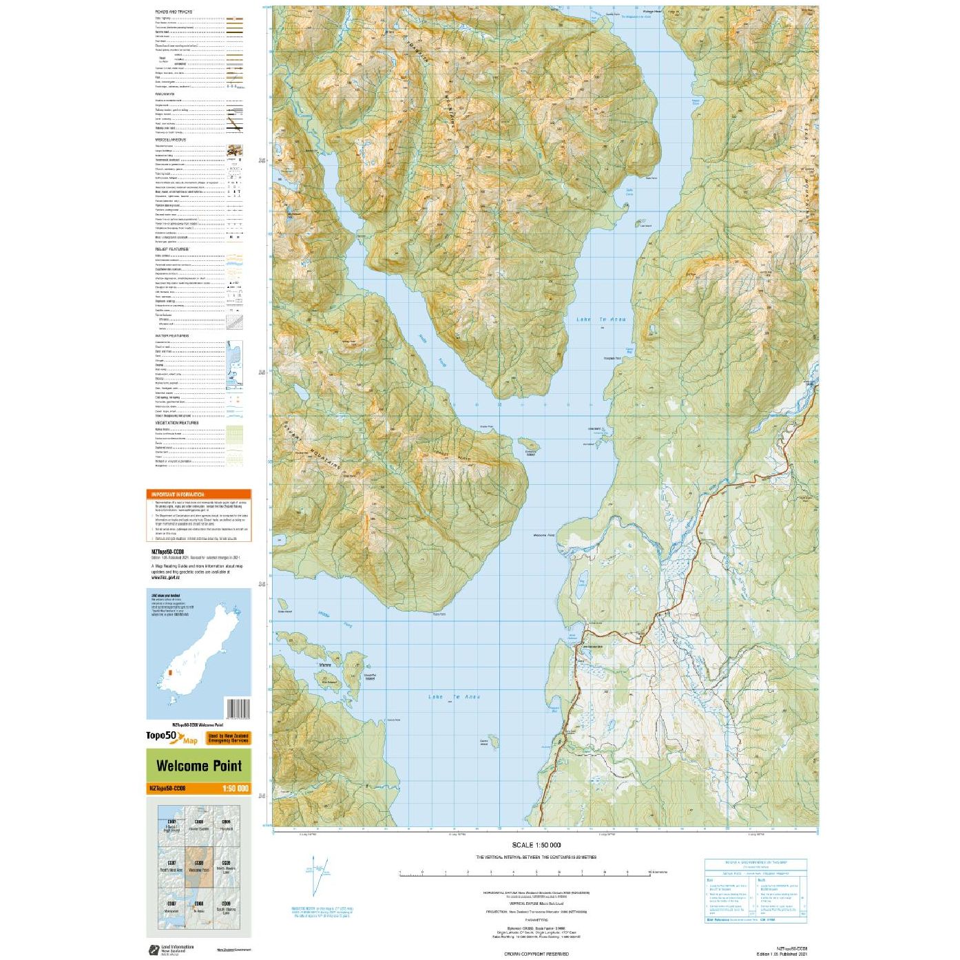 Topo Map 50 Welcome Point CC08