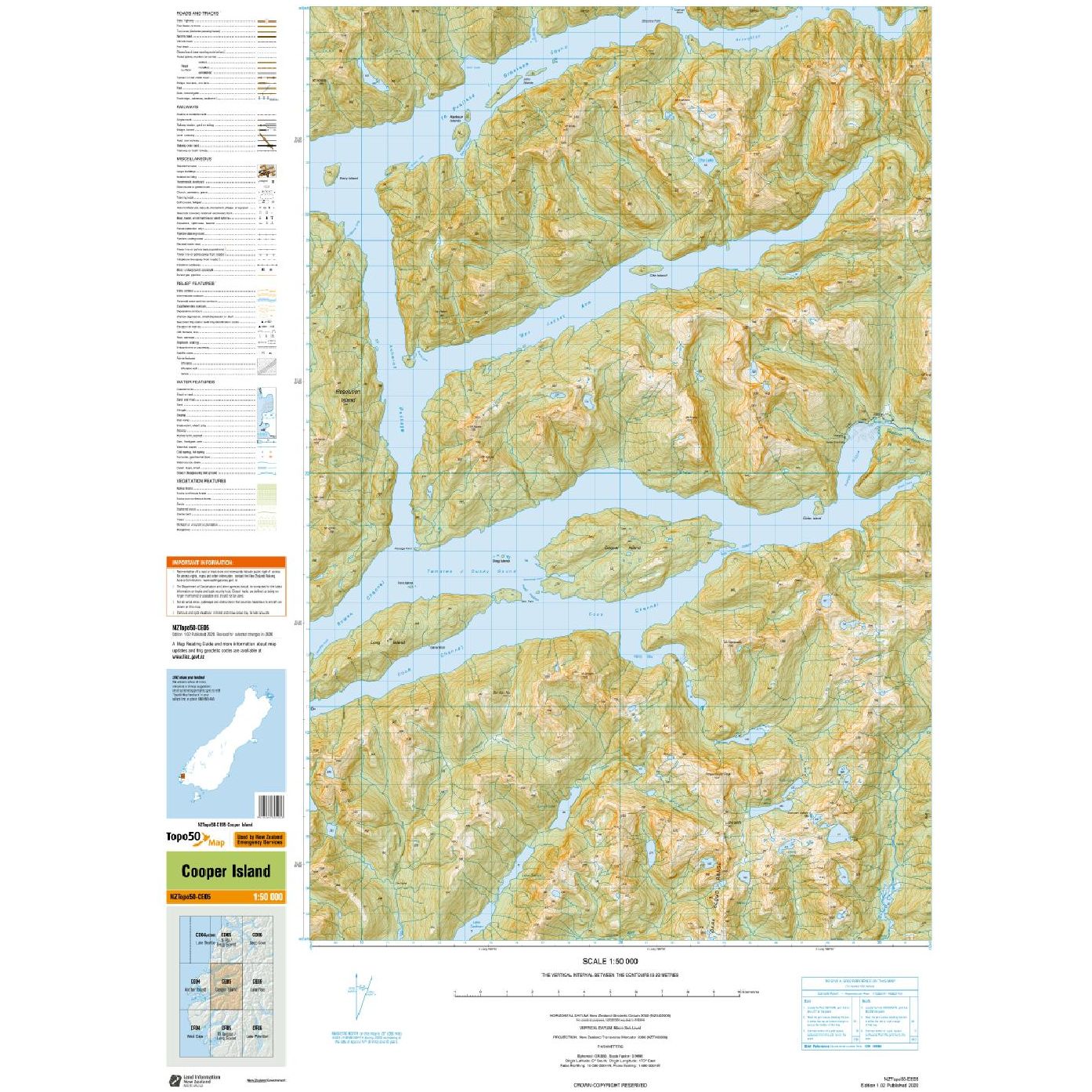 Topo Map 50 Cooper Island CE05