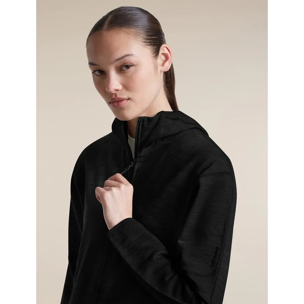 Icebreaker Women's Merino 360 RealFleece Elemental Long Sleeve Zip Hoodie Fleece Outside Sports
