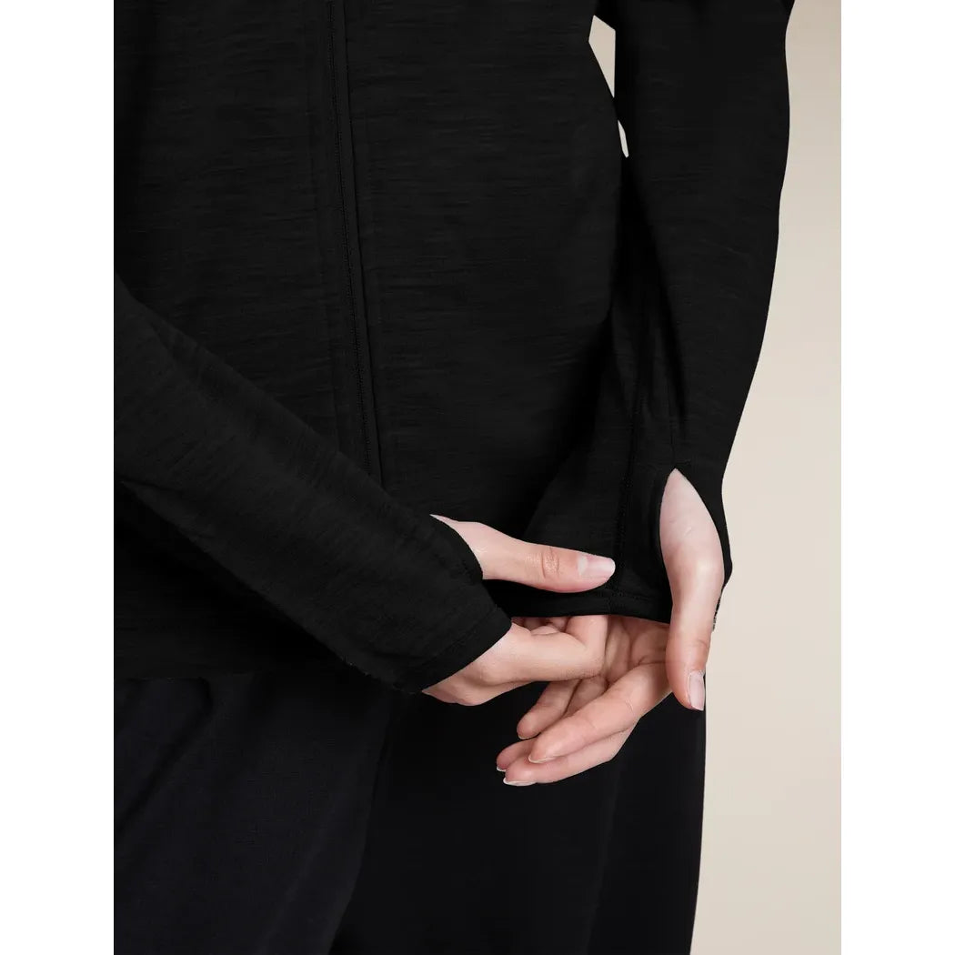 Icebreaker Women's Merino 360 RealFleece Elemental Long Sleeve Zip Hoodie Fleece Outside Sports