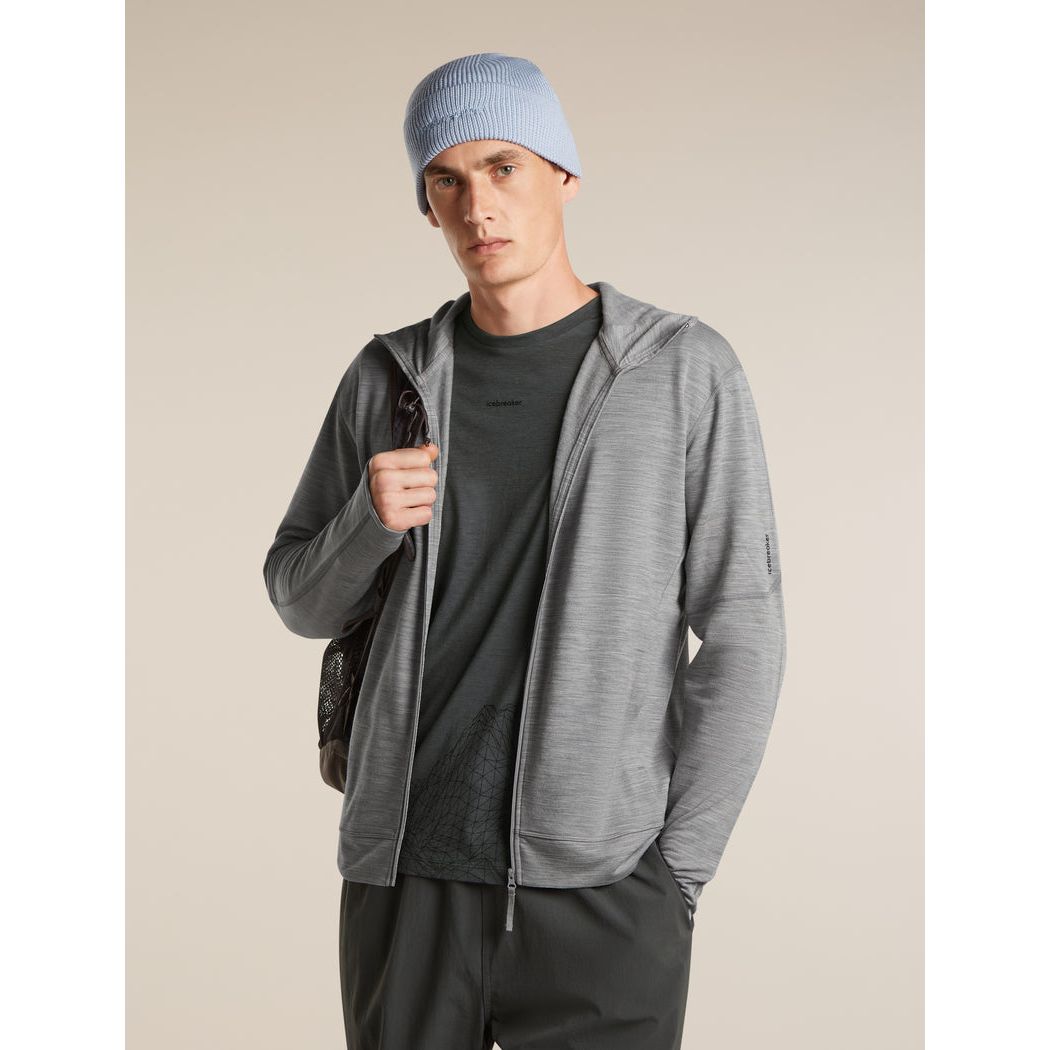 Icebreaker Men's Merino 360 RealFleece Elemental Long Sleeve Zip Hood