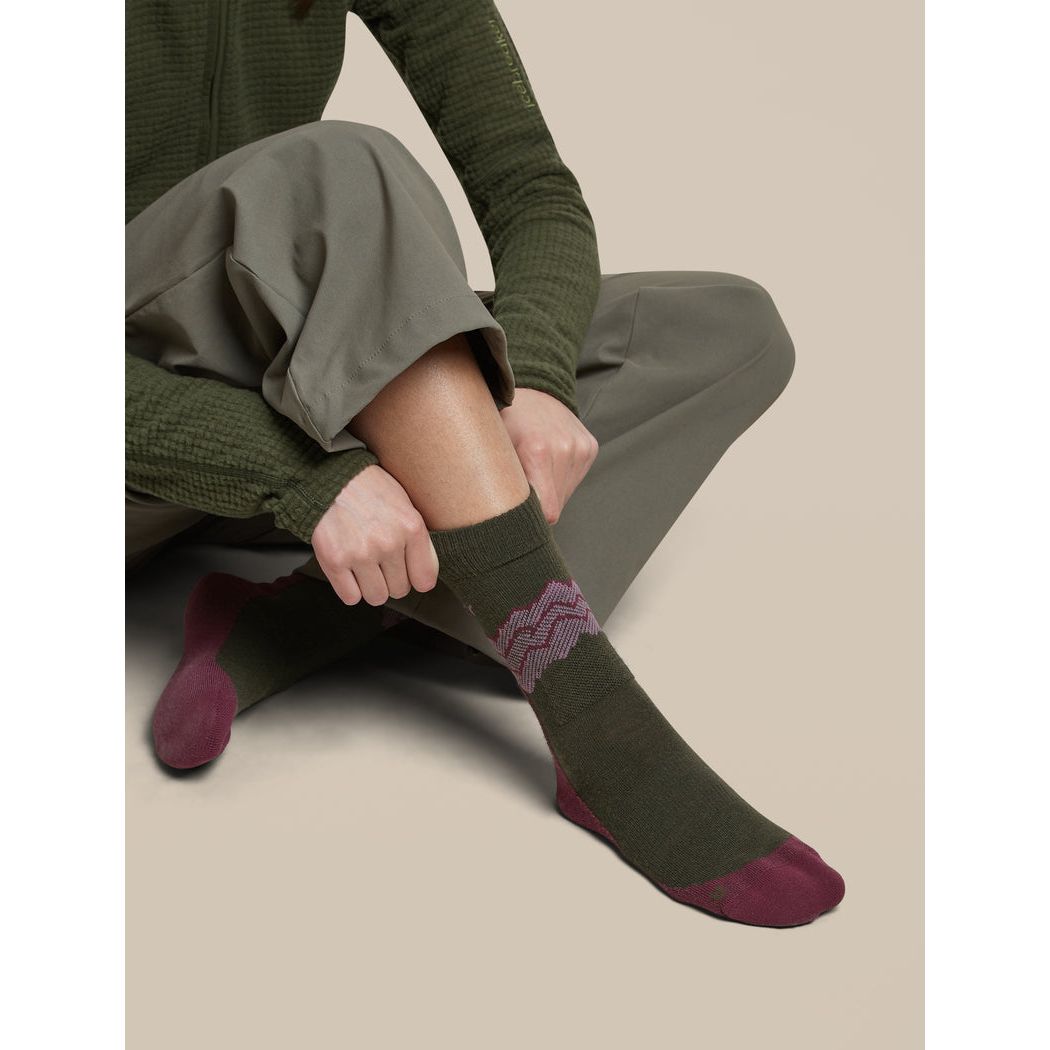 Icebreaker Women's Merino Hike+ Medium Crew Across the Peaks Socks