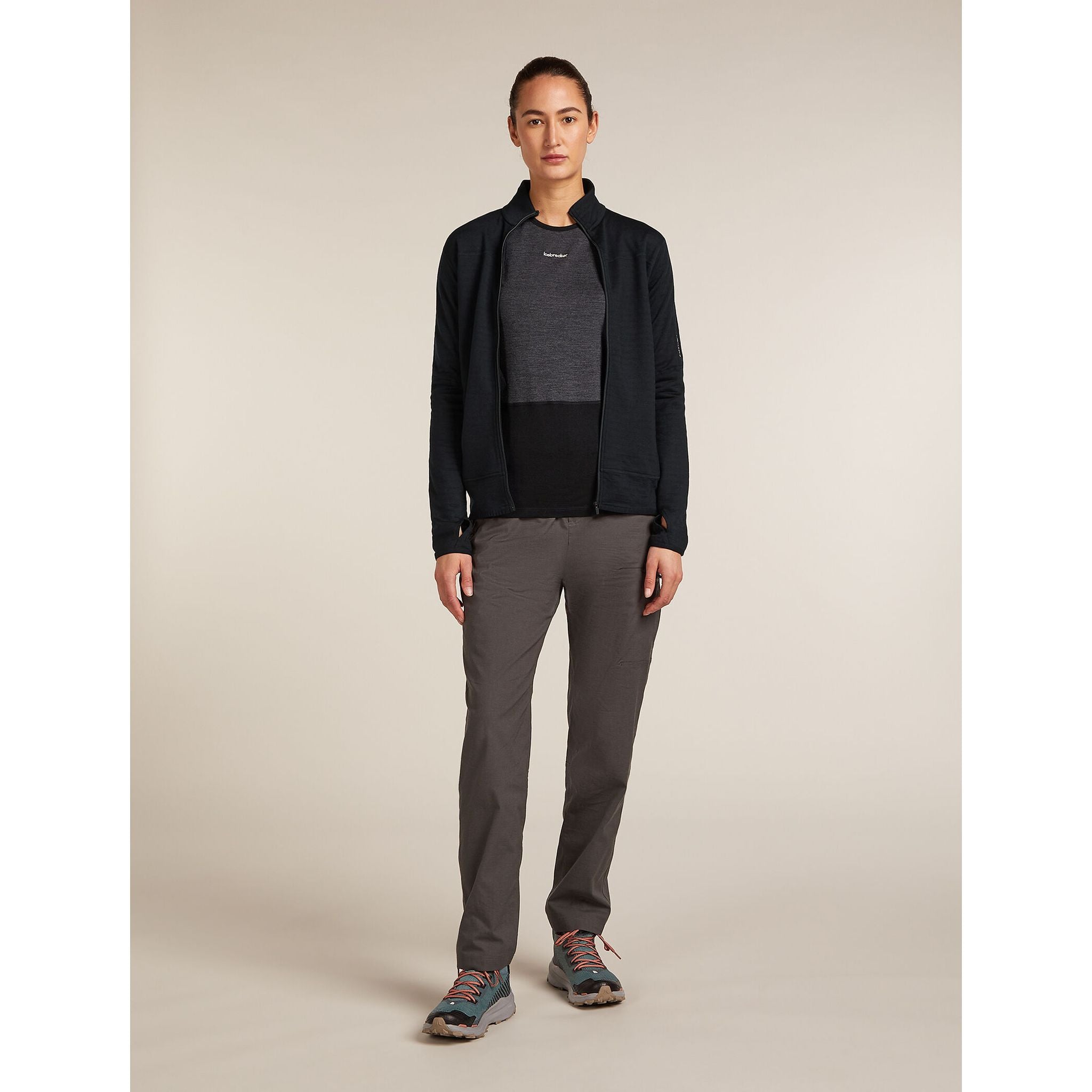 Icebreaker Women's Merino Blend 300 RealFleece Descender LS Zip