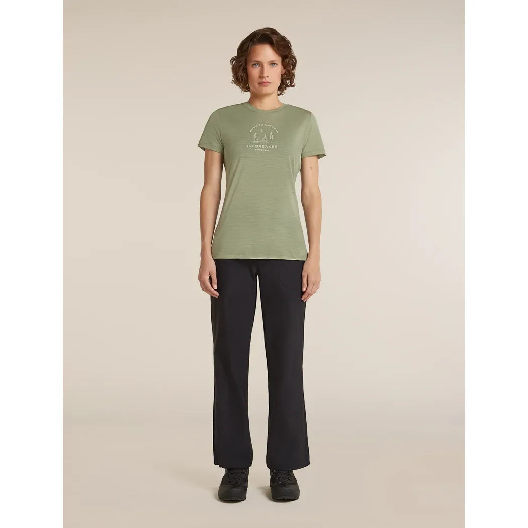 Icebreaker Women's Merino 150 Tech Lite T-Shirt Peaceful Pass T-Shirts Outside Sports
