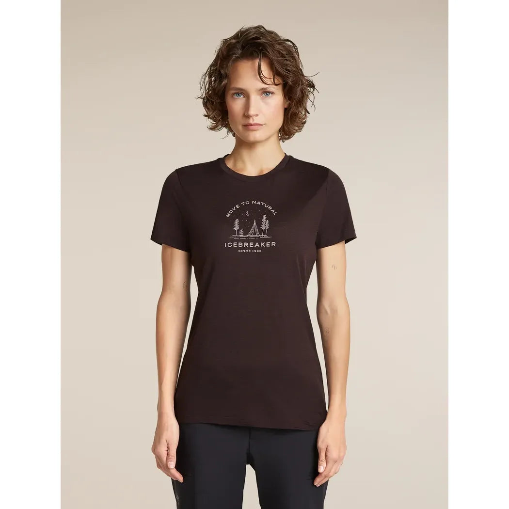 Icebreaker Women's Merino 150 Tech Lite T-Shirt Peaceful Pass T-Shirts Outside Sports