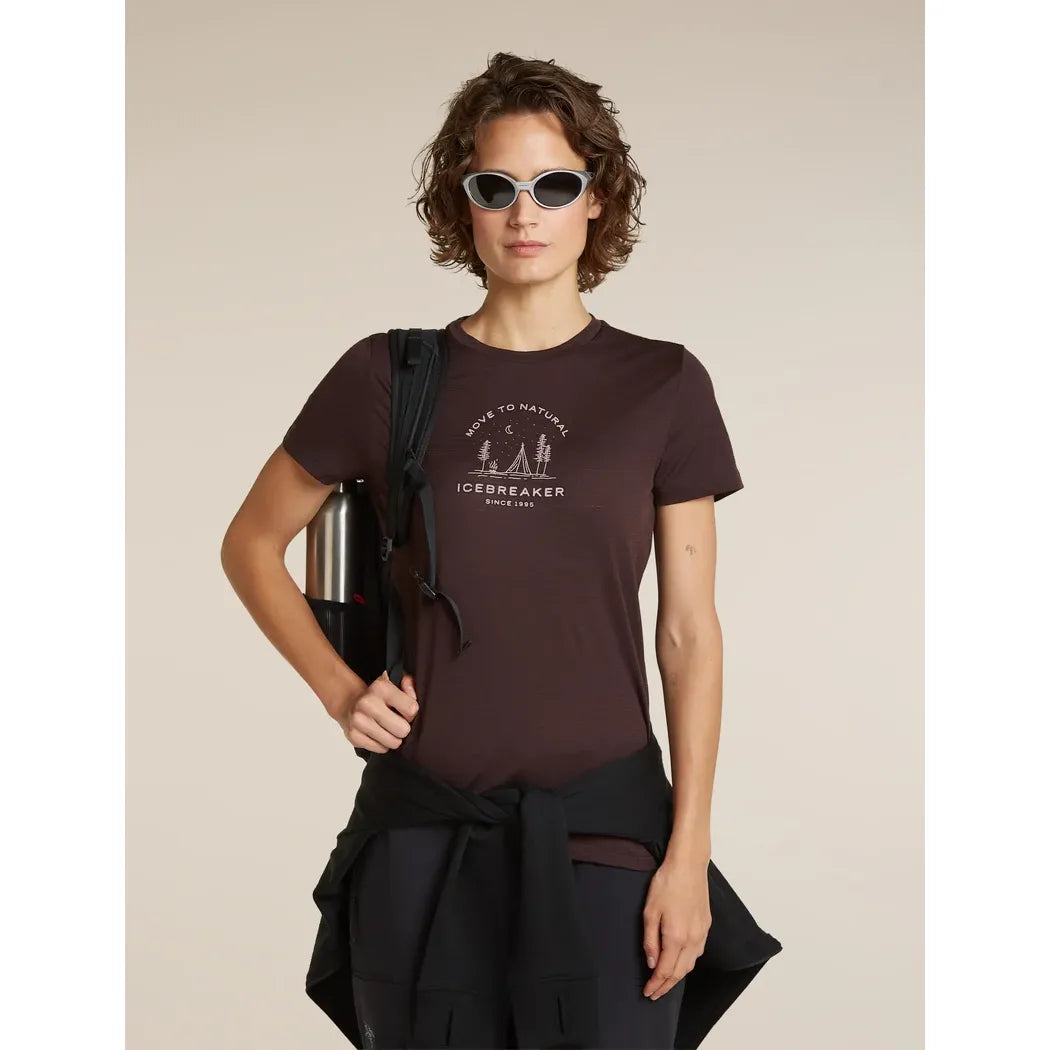 Icebreaker Women's Merino 150 Tech Lite T-Shirt Peaceful Pass T-Shirts Outside Sports