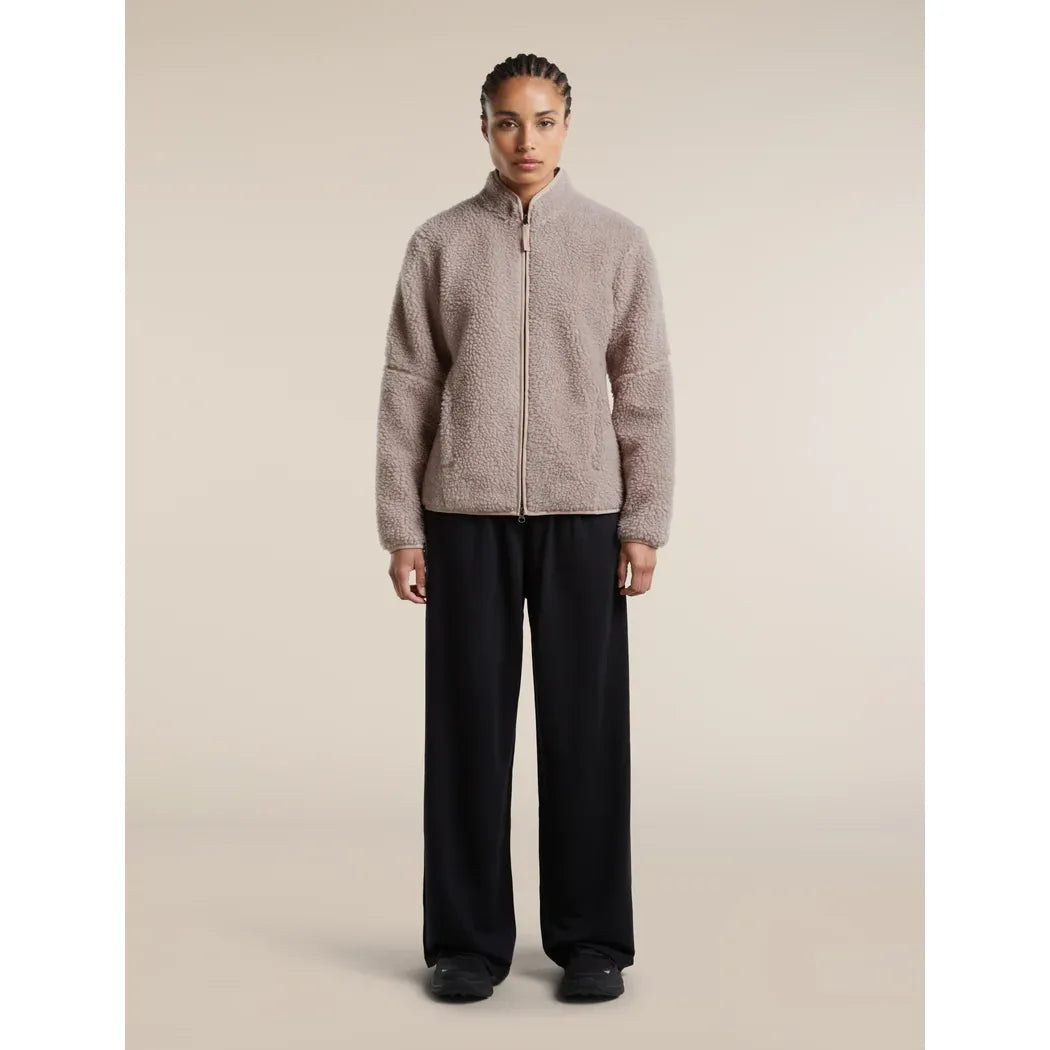 Icebreaker Women's Merino Blend 960 RealFleece High Pile Long Sleeve Zip Fleece Outside Sports