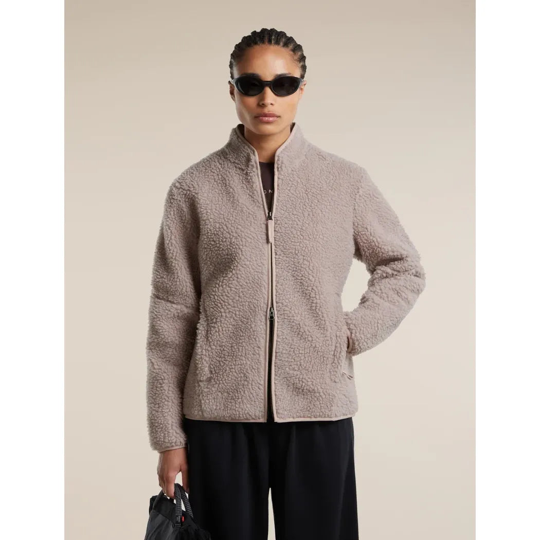 Icebreaker Women's Merino Blend 960 RealFleece High Pile Long Sleeve Zip Fleece Outside Sports