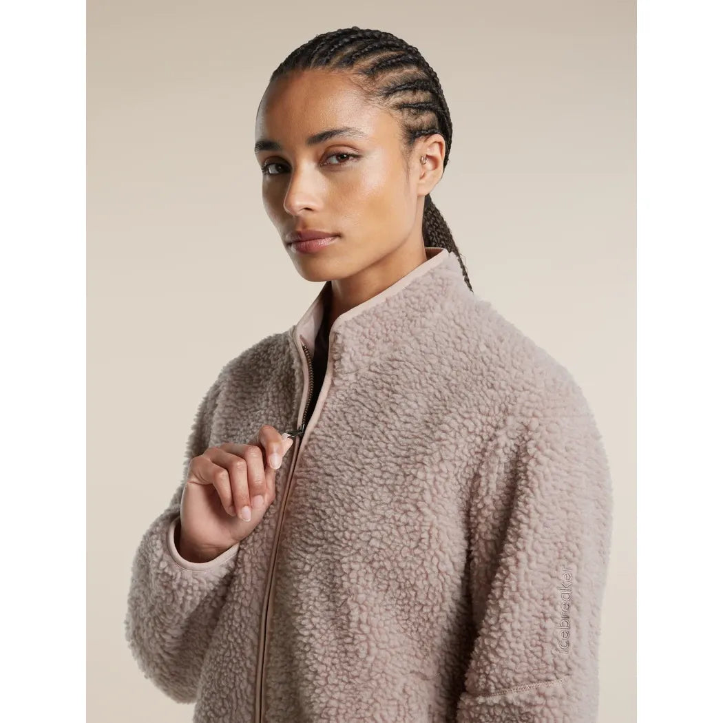 Icebreaker Women's Merino Blend 960 RealFleece High Pile Long Sleeve Zip Fleece Outside Sports