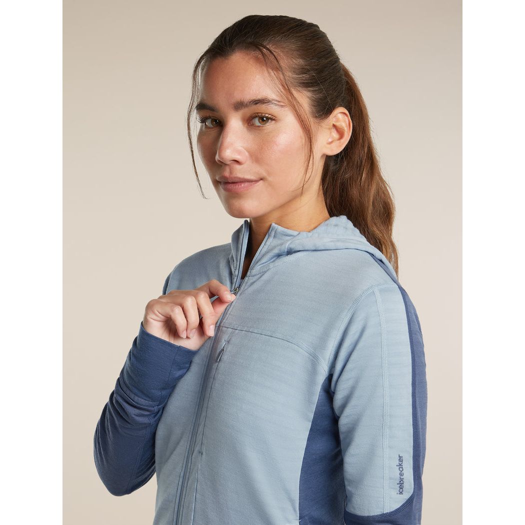 Icebreaker Women's Merino Blend 300 RealFleece Descender Long Sleeve Zip Hoodie