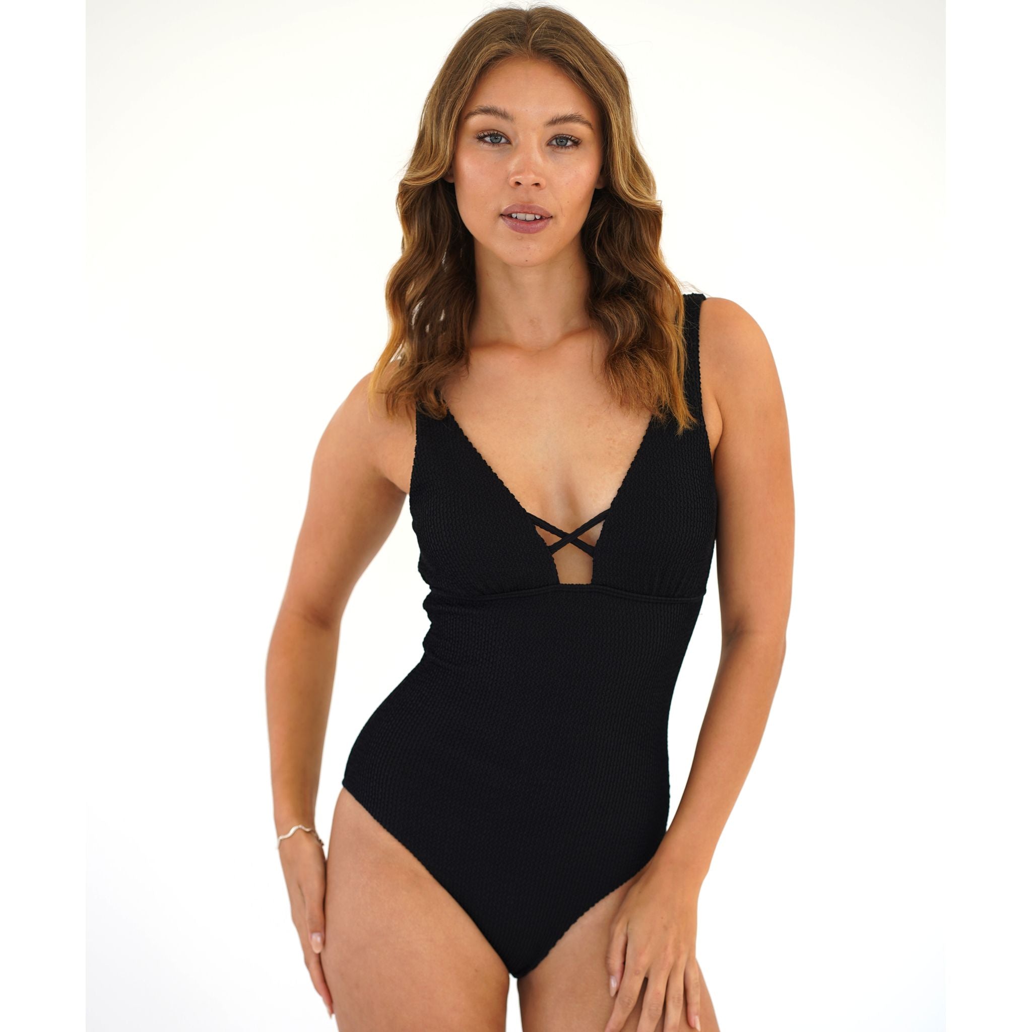 Moontide Women's Retro Deco Plunge Swimsuit