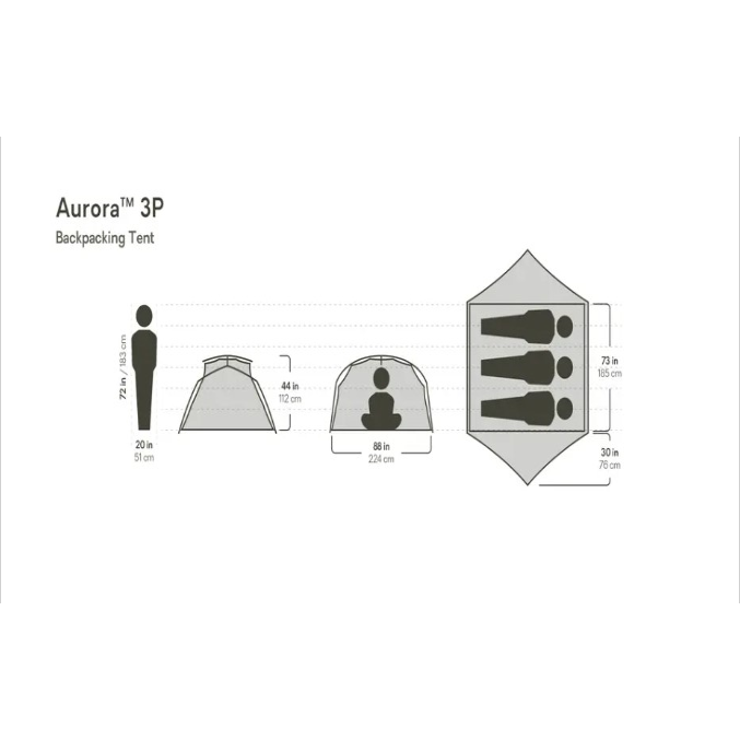 Nemo Tent - Aurora 3P & footprint