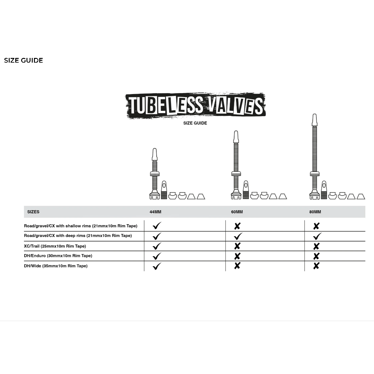 Muc Off Tubeless Valve Kit V2 44mm