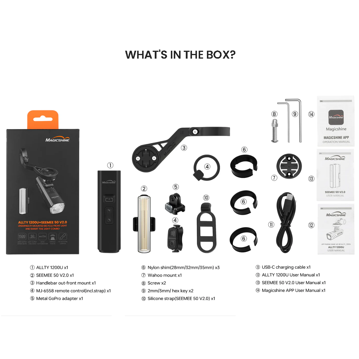 Magicshine Allty 1200U & Seemee 50 V2.0 Bike Light Combo Set